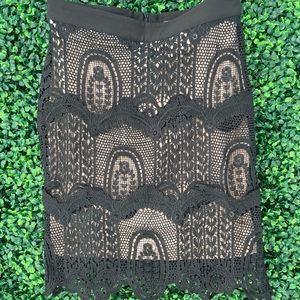 NWT Sleek Black Crochet Skirt